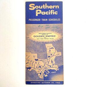 1962 Southern Pacific Railroad Passenger Train Schedules Time Table Oct 28